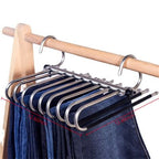 Stainless Steel 5 in 1 Foldable Clothes Hanger – Space Saving Multi-Layer Closet Organizer