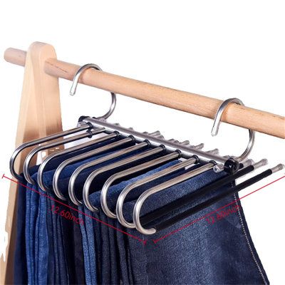 Stainless Steel 5 in 1 Foldable Clothes Hanger – Space Saving Multi-Layer Closet Organizer