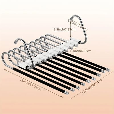 Stainless Steel 5 in 1 Foldable Clothes Hanger – Space Saving Multi-Layer Closet Organizer